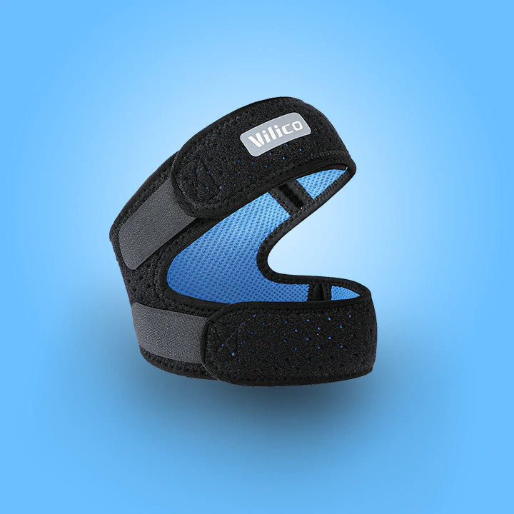 Genouillère pour Tendinite Quadricipitale noir et bleu