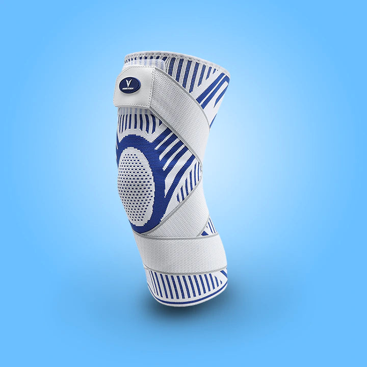 Genouillère de contention pour Ménisque - couleur bleu et blanc