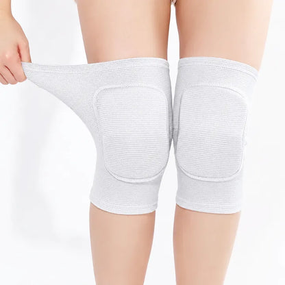 Tissu extensible des genouillères de danse blanches