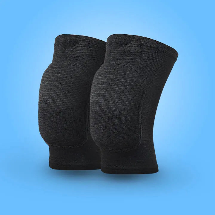 Paire de genouillères de danse noires avec rembourrage en mousse