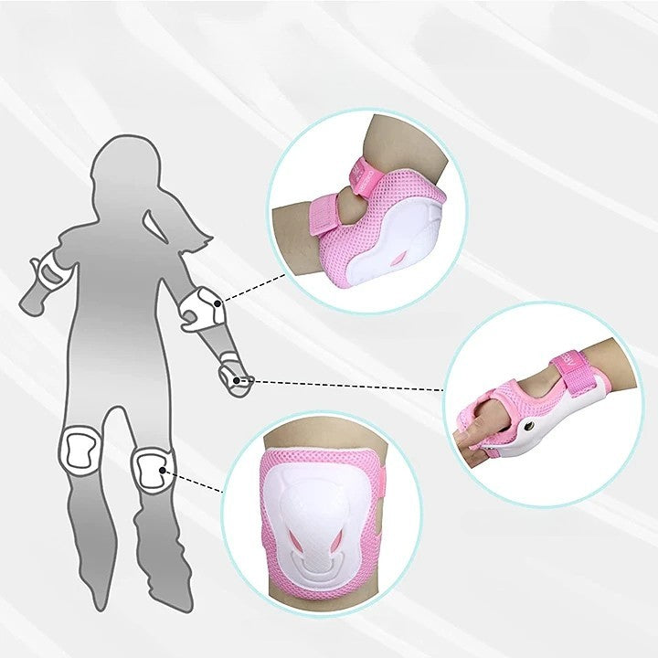 Horuili - Kit De Protection 6 En 1 Pour Enfants - Genouillères, Coudières, Protège-poignets - Pour Roller, Skate, Vélo (5-14 Ans)