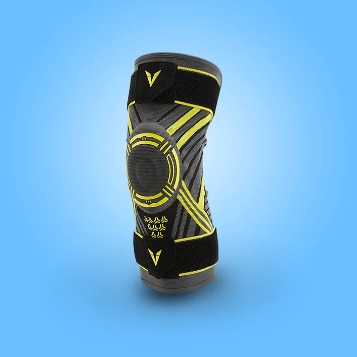 Genouillère Rotulienne pour le sport - coloris gris et jaune